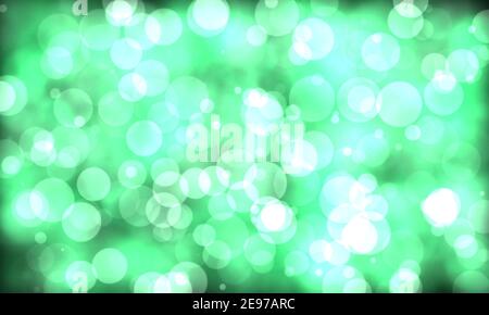 Abstrakt grün glitzernden Bokeh Lichter auf Vollformat Hintergrund. Stockfoto