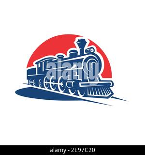 Vintage Zug Lokomotive Vektor isolierte Illustration Stock Vektor