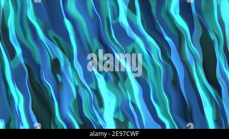 Abstrakte dynamische Bewegung von bunten Wellenmuster mit schönen leuchtenden Lichteffekt, 4K hohe Qualität, 3D Render Stockfoto