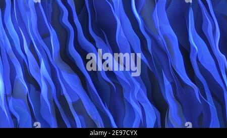 Abstrakte bunte blaue Wellenmuster mit schönen leuchtenden Lichteffekt, 4K hohe Qualität, 3D Render Stockfoto