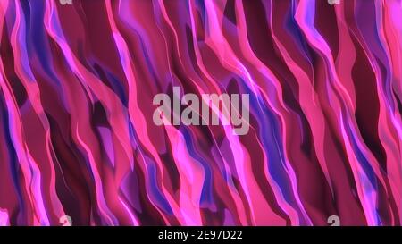 Abstrakte bunte blau und rosa gewellte Muster mit schönen leuchtenden Lichteffekt, 4K hohe Qualität, 3D Render Stockfoto