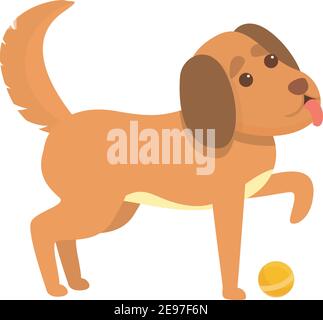 Verspielter Hund mit Hundesymbol. Cartoon von verspielten Hund mit Hund Vektor-Symbol für Web-Design isoliert auf weißem Hintergrund Stock Vektor