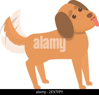 Verspielte Hund lustige Ikone. Cartoon von spielerischen Hund lustige Vektor-Symbol für Web-Design isoliert auf weißem Hintergrund Stock Vektor