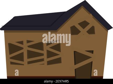 Gebäude gruselige Haus Ikone. Cartoon des Gebäudes gruselig Haus Vektor-Symbol für Web-Design isoliert auf weißem Hintergrund Stock Vektor