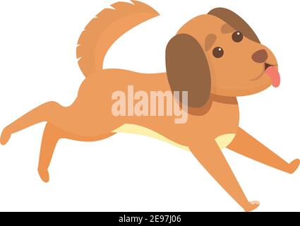 Running verspielte Hund Ikone. Cartoon des Laufens spielerisch Hund Vektor-Symbol für Web-Design isoliert auf weißem Hintergrund Stock Vektor
