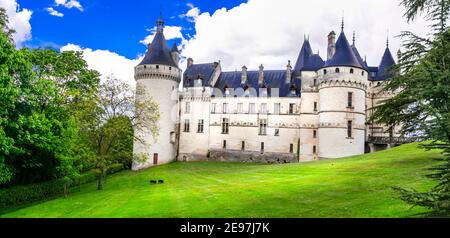 Chaumont-sur-Loire. Wunderbare Schlösser von Loire-Tal, Frankreich reisen und Wahrzeichen Stockfoto