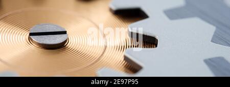 Getriebe mit Zähnen in der Produktion in Fabriken Stockfoto
