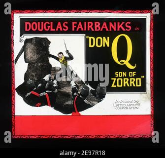 Glasrutsche für DOUGLAS FAIRBANKS SR in DON Q SOHN VON ZORRO 1925 Regisseur DONALD CRISP Elton Corporation / United Interpreten Stockfoto