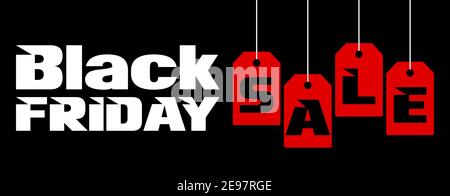 Black Friday Sale Banner-Design für Werbung, Banner, Broschüren und Flyer Vektor-Illustration isoliert Stock Vektor