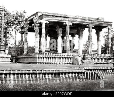 Foto aus dem späten 19th. Jahrhundert - Ansicht des Großen Steinbullen Tanjore, Indien Stockfoto