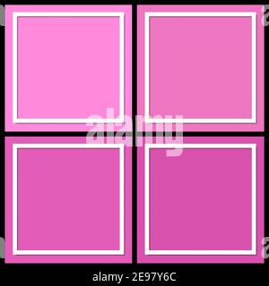 Rosa quadratischer Rahmen. Einfache Bordüre Design ideal für valentine-Karte oder kosmetische Flyer Layout. Vektorvorlagen-Sammlung. Stock Vektor