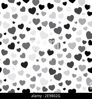 Herzmuster. Liebe nahtlose Wiederholung Fliese für valentine Hintergrund. Schwarze Form mit dekorativem Design ideal für romantische Wrapper-Design. Stock Vektor