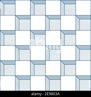 Nahtloses Würfelmuster. Abstrakt Futuristischen Geschenkpapier Hintergrund. Vektor Regular 3D Textur. Modernes Volumen, Geometrisch Stock Vektor