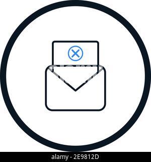 E-Mail-Spam-Symbol, Spam-Mailing, Symbol für falsche E-Mail-Adresse Stock Vektor