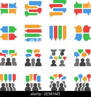 Bunte Sprechblase und Chat-Box Symbol Set, Vektor und Illustration Stock Vektor
