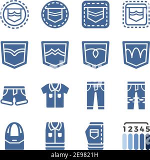 Jeans Icon Set, Vektor und Illustration Stock Vektor