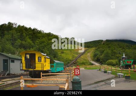 Zahnradbahn am Mount washington in New hampshire Stockfoto