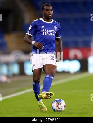 Sheyi Ojo von Cardiff City während des Sky Bet Championship-Spiels im Cardiff City Stadium. Stockfoto