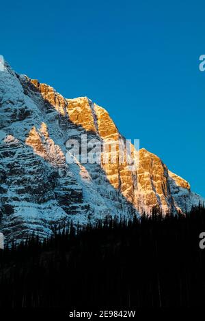 Floe Peak vom Floe Lake Trail im Kootenay National Park in den Kanadischen Rockies, British Columbia, Kanada aus gesehen Stockfoto