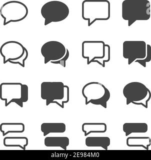Sprechblase und Chat-Box Symbolsatz, Vektor und Illustration Stock Vektor