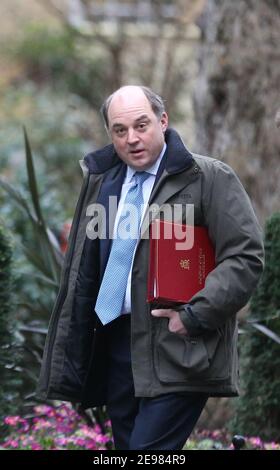 London, England, Großbritannien. Februar 2021, 3rd. Der britische Verteidigungsminister kommt in der Downing Street an, um vor der Fragestunde des Premierministers im Unterhaus mit Premierminister Boris Johnson zusammenzutreffen. Kredit: Tayfun Salci/ZUMA Wire/Alamy Live Nachrichten Stockfoto