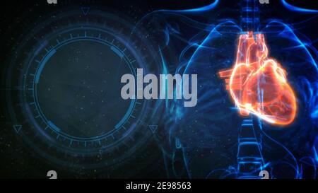 Herz von der Medizin betroffen, cg Medizin 3D Illustration Stockfoto