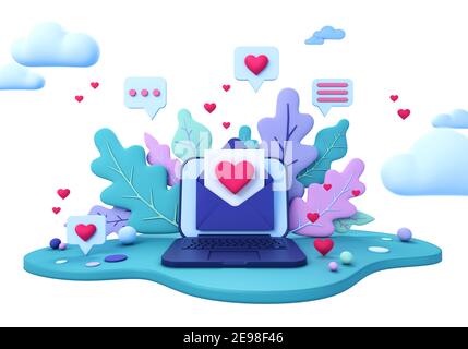 Abstrakt Valentinstag Hintergrund mit rotem Herz Stockfoto