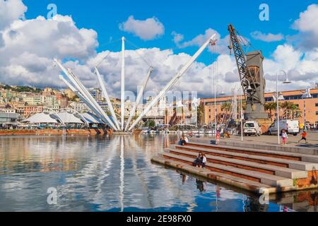 Bigo, Porto Antico (Alter Hafen), Genua, Ligurien, Italien, Europa, Stockfoto