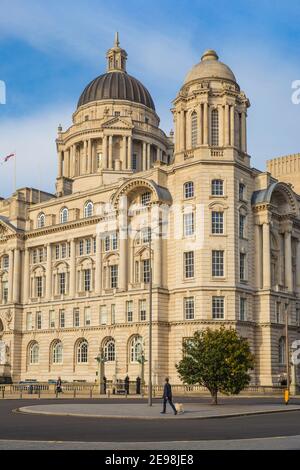 Vereinigtes Königreich, England, Merseyside, Liverpool, der Hafen von Liverpool Gebäude - eines der drei Grazien Gebäude Stockfoto