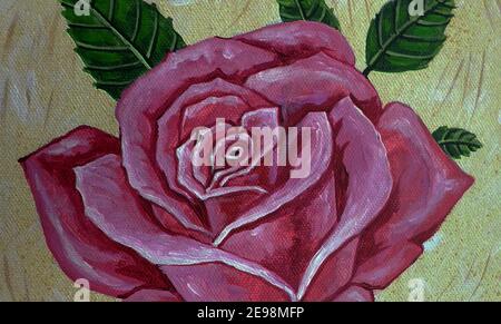 Kunst Malerei abstraktes Öl Rose Blume Natur Phantasie aus thailand Stockfoto