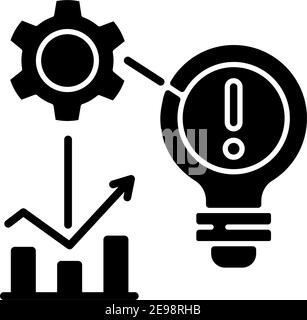 Identifizieren von Problemen mit schwarzem Glyphensymbol Stock Vektor