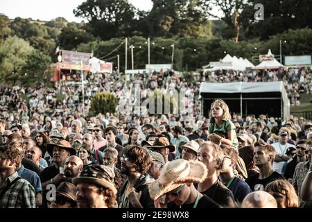 Allgemeine Ansichten des Greenman 2013 Festivals in Glanusk, Südwales Stockfoto