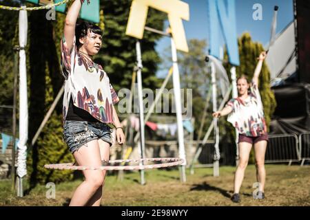 Allgemeine Ansichten des Greenman 2013 Festivals in Glanusk, Südwales Stockfoto