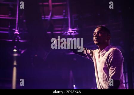 Der amerikanische Hip-Hop-Star Kendrick Lamar beim iTunes-Festival 2013 Im Londoner Roundhouse Stockfoto