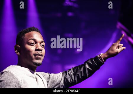 Der amerikanische Hip-Hop-Star Kendrick Lamar beim iTunes-Festival 2013 Im Londoner Roundhouse Stockfoto