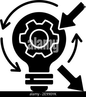 Symbol für Reflexionsschwarze Glyphe Stock Vektor