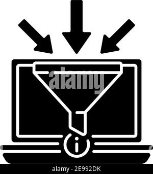 Sammeln von Informationen schwarzes Glyphensymbol Stock Vektor