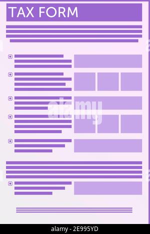 Steuerformularsymbol isoliert. Web Flat-Anwendung. Grafisches Piktogramm des Finanzberichts Steuern. Stock Vektor