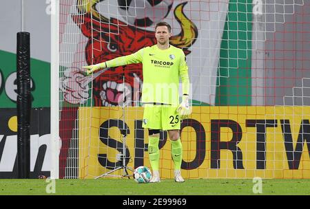 Leipzig, Deutschland. 03rd Feb, 2021. firo: 03,02.2021, Fußball: DFB-Pokal, Runde 16, Saison 2020/21 RB, Red Bull Leipzig - VfL Bochum Patrick Drewes, Single Action Credit: Ralf Ibing/firo Sportphoto/dpa/Alamy Live News Stockfoto