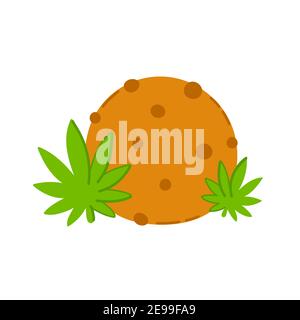 Schokoladenkekse mit Marihuana-Unkraut. Vektor trendty flache Linie Illustration Symbol. Isoliert auf weißem Hintergrund. Marihuana backen Cookie, Unkraut essbare Konzept Stock Vektor