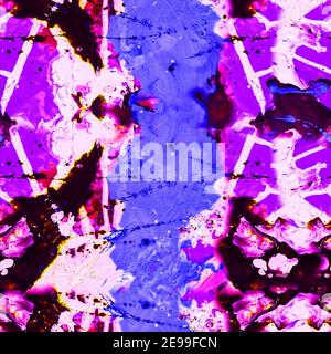 Neon abstrakte Hand gemalt nahtlose Muster, lebendige Farben, Pinsel Textur, helle Tapete, Raster Hintergrund Stockfoto