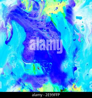 Neon abstrakte Hand gemalt nahtlose Muster, lebendige Farben, Pinsel Textur, helle Tapete, Raster Hintergrund Stockfoto