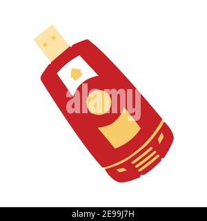 Rot-weiß und gelb USB-Vektor-Illustration Stock Vektor