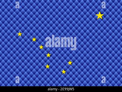 Mosaikflagge des Alaska - Illustration, dreidimensionale Flagge Alaskas Stock Vektor