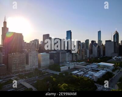 Chicago Windy City : Blick auf die Innenstadt von der Windy City Stockfoto