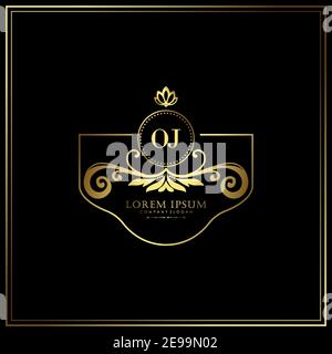 OJ Initial Letter Luxury Logo Vorlage in Vektor für Restaurant, Royalty, Boutique, Cafe, Hotel, heraldic, Schmuck, Mode und andere Vektor illustrat Stock Vektor
