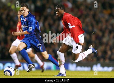 Louis Saha von Manchester United während der FA Barclays Premiership, Manchester United gegen Middlesbrough in Manchester, Großbritannien am 1. Mai 2006. Das Spiel endete in einem Unentschieden 0-0. Foto von Christian Liewig/ABACAPRESS.COM Stockfoto