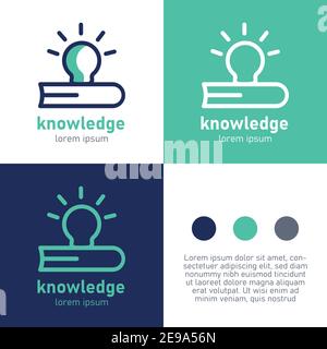 Blaues und grünes Buchlogo auf weißem Hintergrund : Bildungskonzept Vektor Stock Vektor