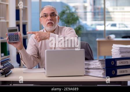 Erfahrener männlicher Buchhalter im Budgetplanungskonzept Stockfoto