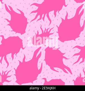 Hintergrund Muster Rose Drachen Obst Illustration. Pitahaya Stockfoto